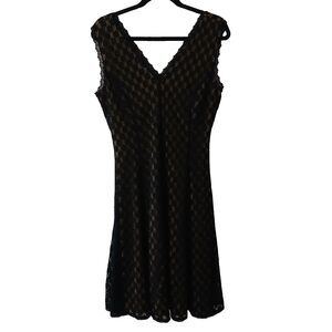 Marc Bouwer Women's Black Sleeveless Fit Flare Lace Party Cocktail Dress Medium